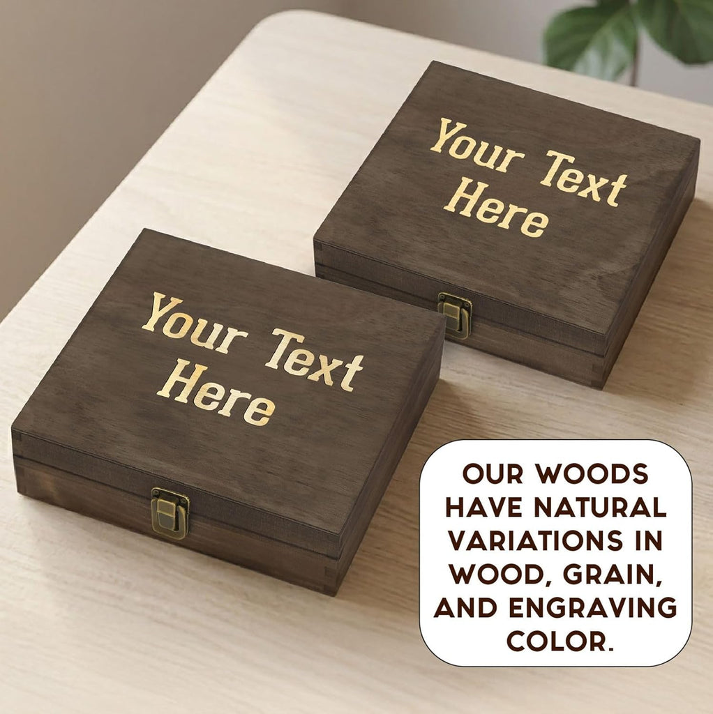 Personalized Wooden Keepsake Box, Custom Engraved Memory Box with Lid