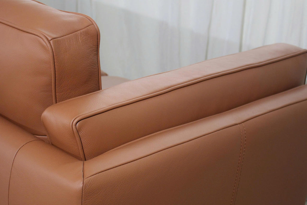 Savoy Full All Around Front and Back Italian Leather Sofa 89" Pure Full Solid Wood Accent Premium Plush Memory Foam