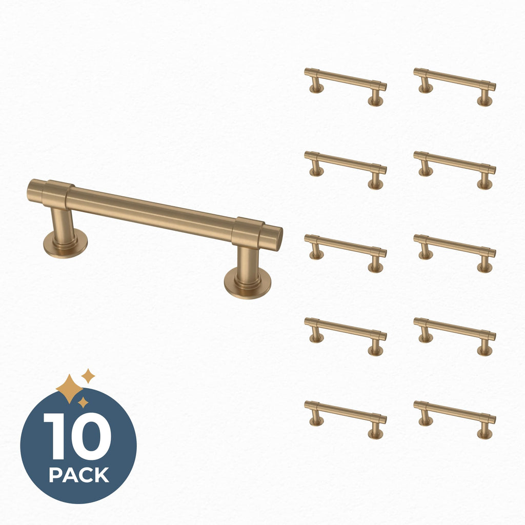Francisco (10-Pack) Cabinet Handles 3" Hole Center Pulls | Champagne Bronze Hardware Kitchen Door, Drawers, Dressers