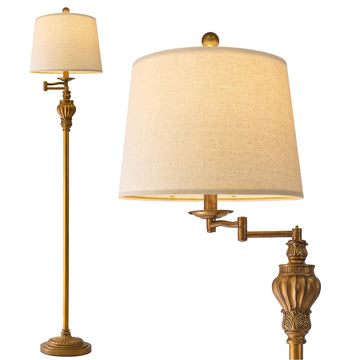 Vintage Floor Lamp with 350° Adjustable Swing Arm 61" Lamps