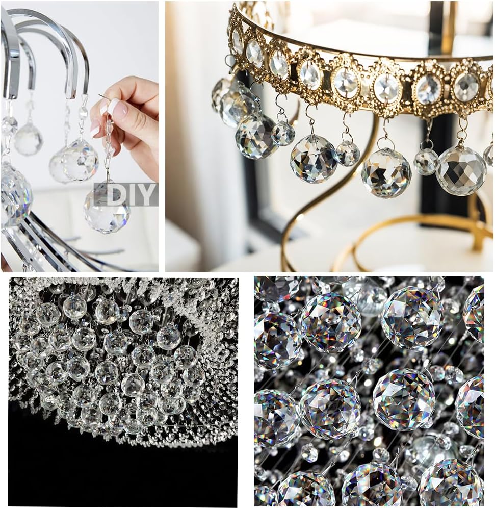Crystal Prism Ball Sun Catcher - 24 Pack 20mm Hanging Decor for Windows, Wedding, Home, Feng Shui