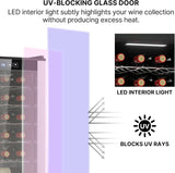 24 Bottle Wine Fridge - Freestanding Wine Cooler with Glass Door, 2.4 cu. ft (68