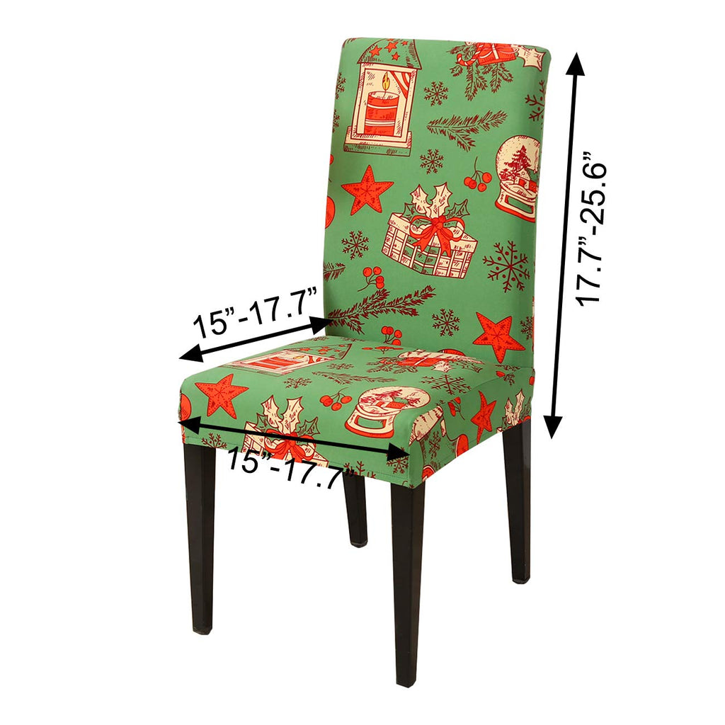4PCS Stretch Removable Washable Dining Room Chair Protector Slipcovers Christmas Decoration/Home Decor Dining Room