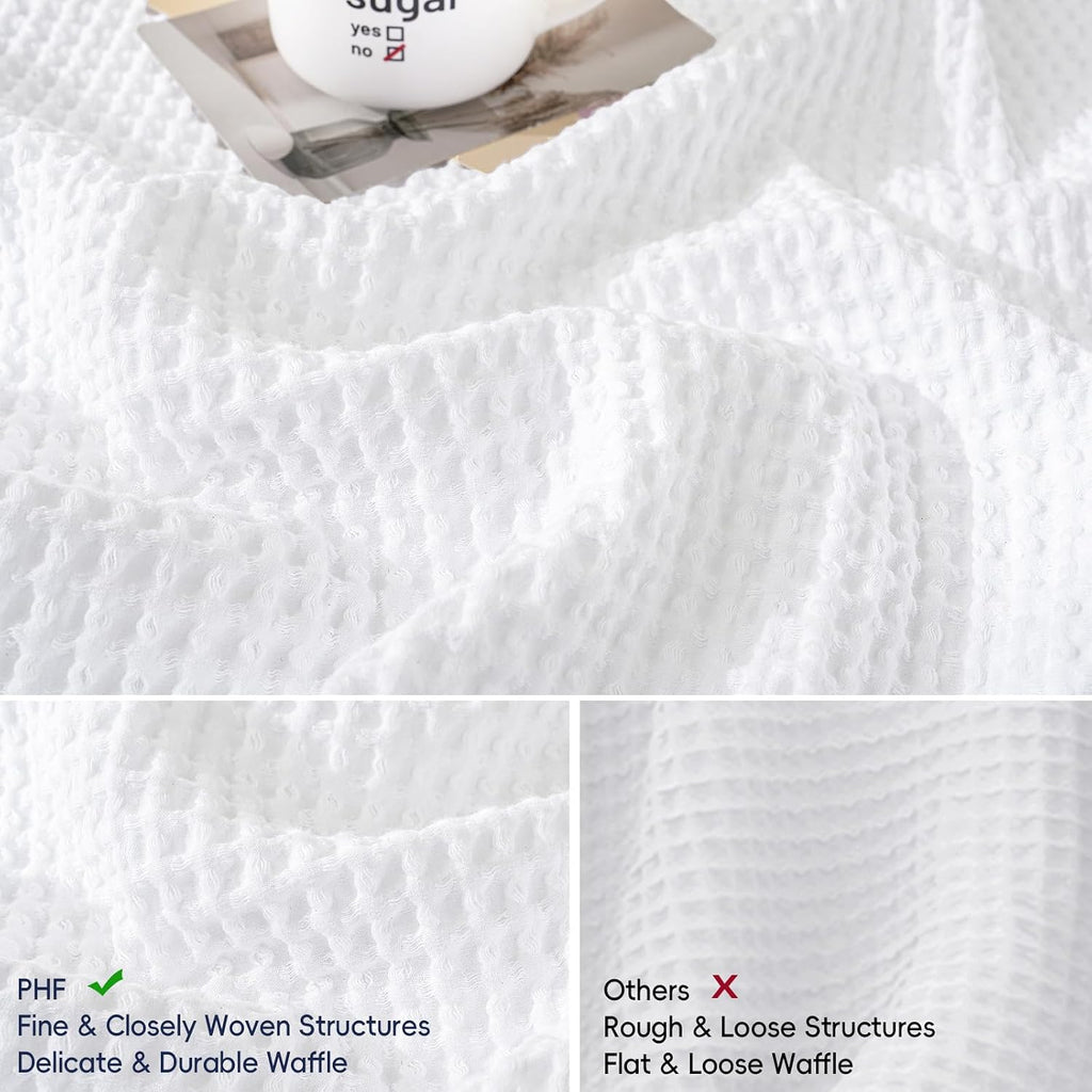 100% Cotton Waffle Weave Euro Shams 26" x 26", No Filling, 2 Pack Elegant Home Decorative Euro Throw Pillow Covers
