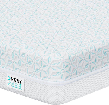 4 in 1 Crib Mattress, 6" Dual Sided Memory Foam Toddler Bed Mattress, Cotton Heat & Tencel Cooling Cover, Firm