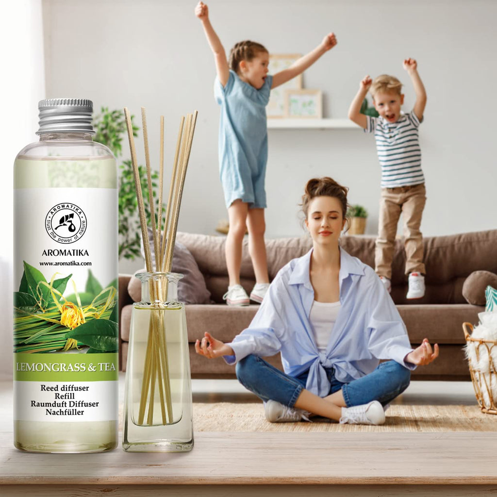 Reed Diffuser Refill Lemongrass - Tea 6.8 Fl Oz - Scented Diffuser - Room Diffuser Refill with Scent - Room Freshener