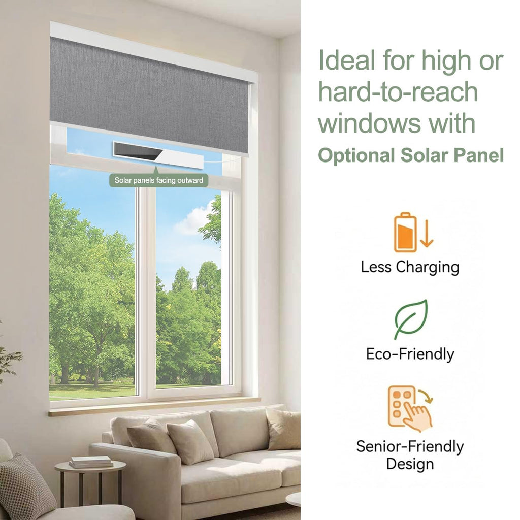 Motorized Blackout Roller Shades Remote Control Rechargeable(82164D)