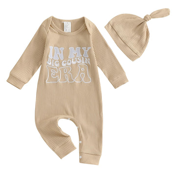 Baby Boy Romper Newborn Coming Home From Hospital Outfits Letter One-Piece Bodysuit Jumpsuit+Hat Infant Colthes Set