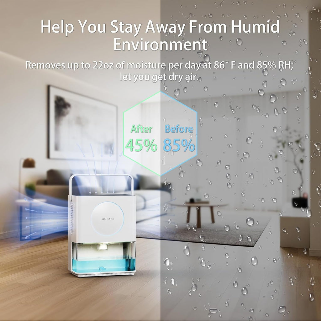 108 OZ (3.2L) Home Dehumidifier, Small Portable Room Dehumidifier for Bedroom Bathroom Basement RV Closet with HEPA