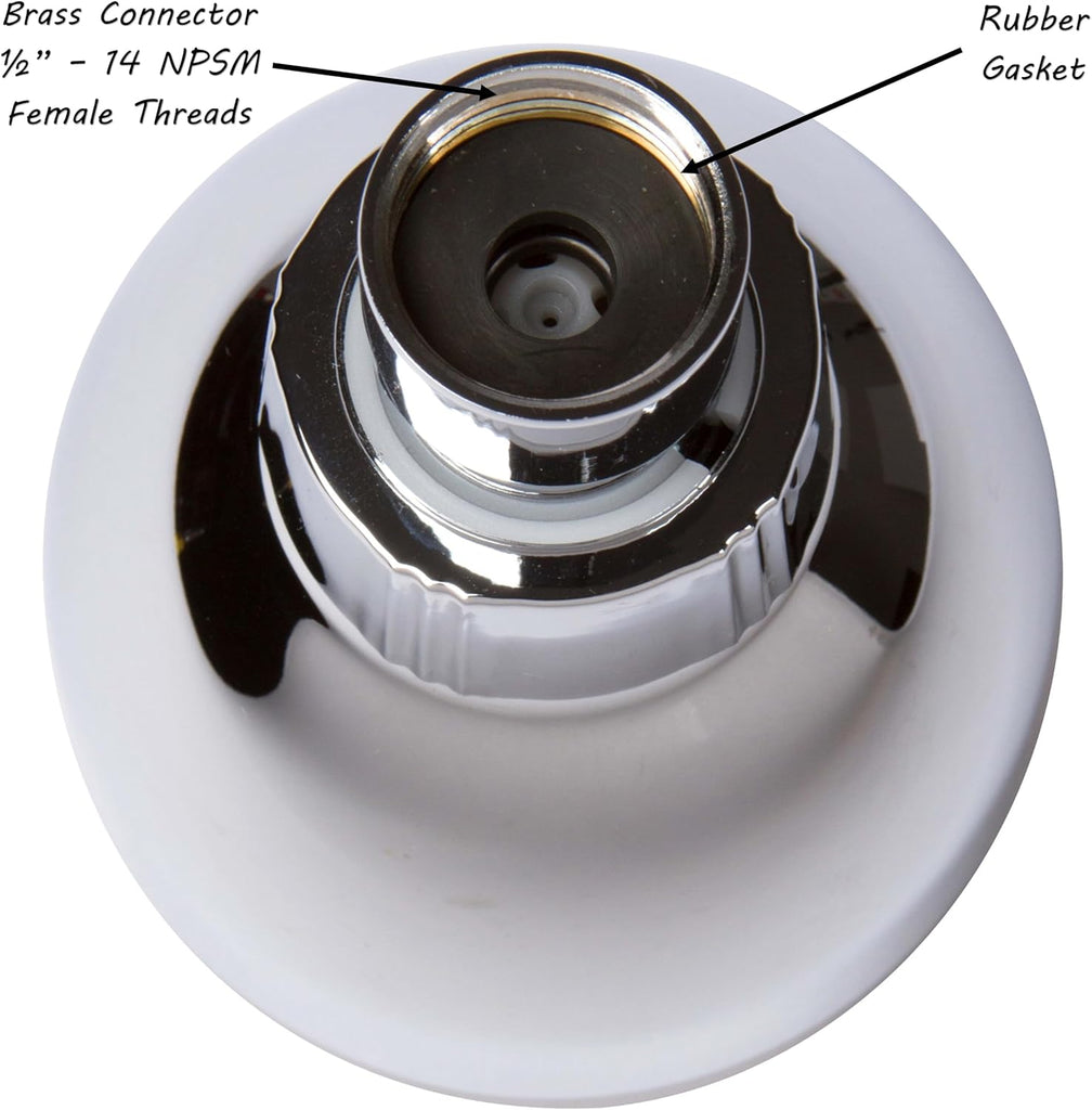 3 Inch High Pressure Shower Head - Best Pressure Boosting, Wall Mount, Bathroom Showerhead For Low Flow Showers