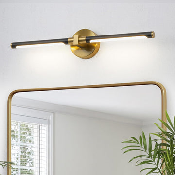 2026 Upgrade Vanity Lights, 24", Black and Gold Bathroom Light Fixture | 18W Brighter, 4000K, 360° Rotatable, CRI