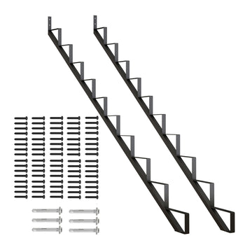 Stair Stringer 10 Step for 81in Deck Height, 2 Pcs, Black