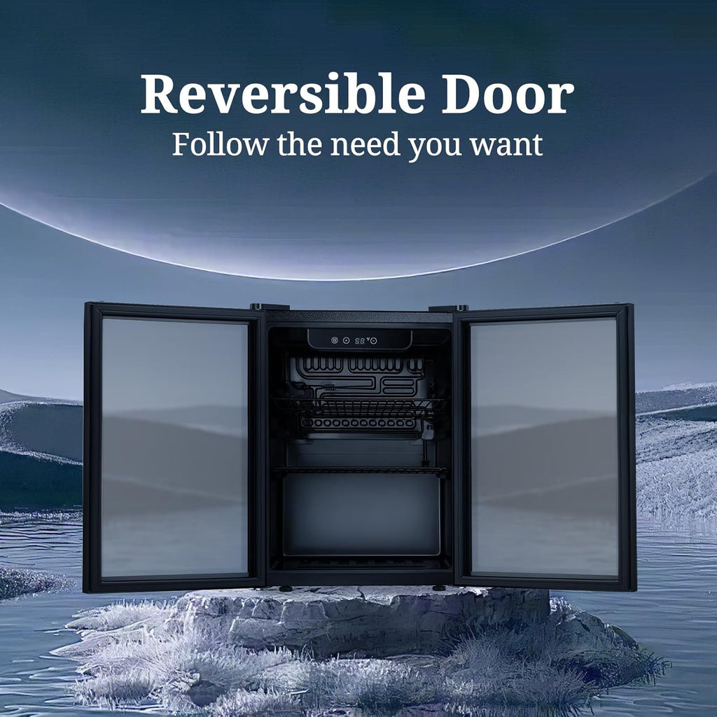 Beverage Refrigerator Cooler 68 Can, Mini Fridge with Glass Door for Beer Drinks