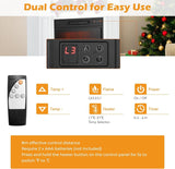 32 Inch Freestanding Electric Fireplace with Mantel, Realistic Flame, Thermostat, 3 Brightness Levels, Timer and Remote Control, White