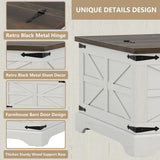 Farmhouse Lift Top Coffee Table, Square Wood Center Table with Large Hidden Storage Compartment