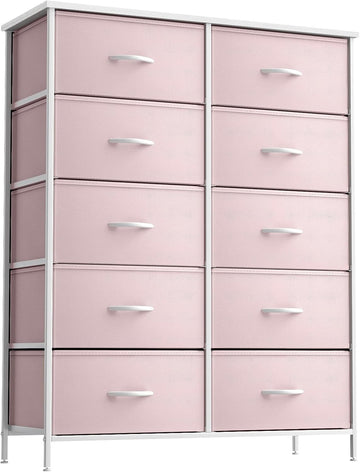 Kids Dresser with 10 Drawers - Storage Unit Organizer Chest for Clothes - Bedroom, Kids Room, Nursery, & Closet