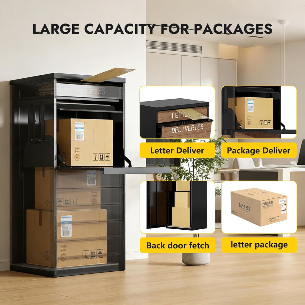 Package Delivery Boxes 41.54"x19.69"x15.75" Cold-Rolled Steel Delivery Box for Packages & Mails