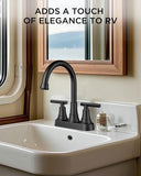 Matte Black Bathroom Faucets, 4 Inch Centerset Bathroom Sink Faucet 2 or 3 Hole with Pop up Drain and cUPC Hose