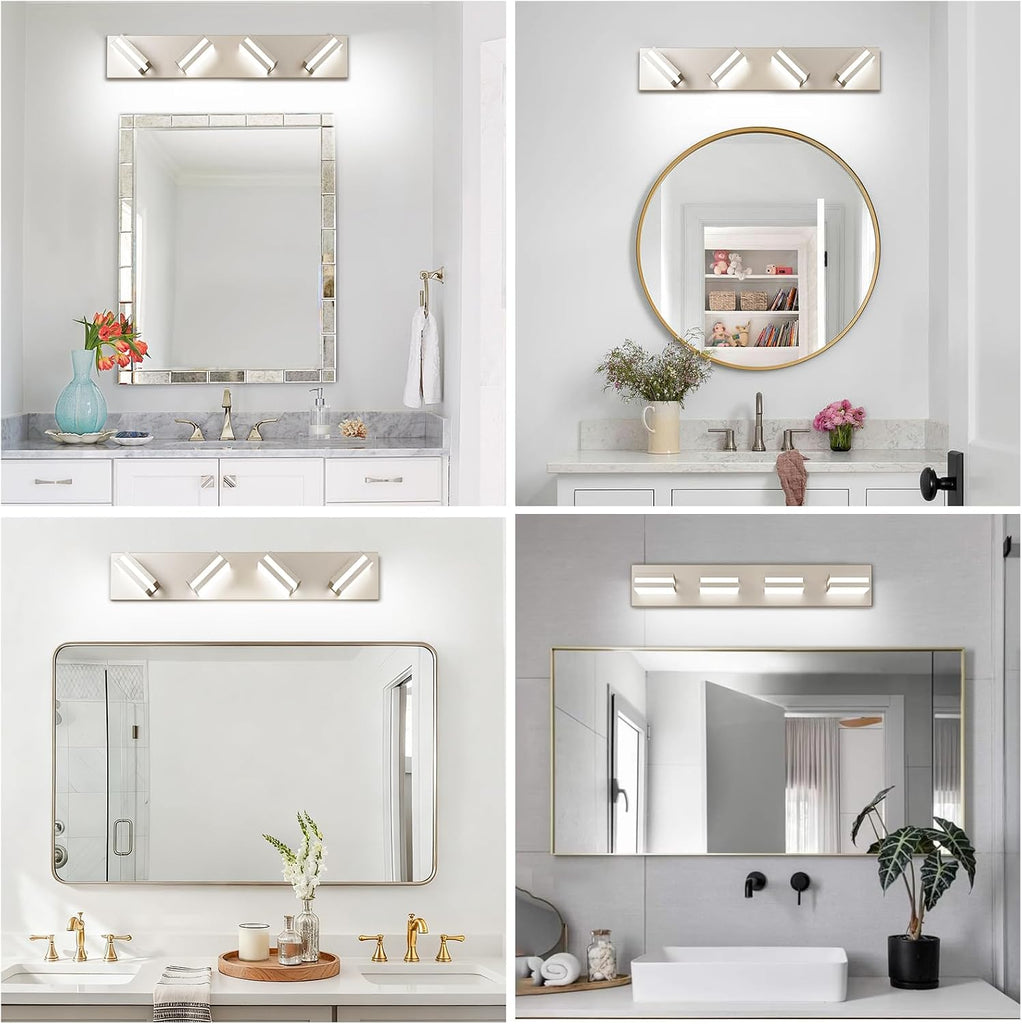 Bathroom Lights Fixtures Over Mirror, 360°Rotate Modern LED Vanity Lights , 32W Dimmable & High CRI Acrylic Wall