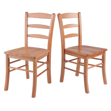 Benjamin Ladder Back Chair Set of 2, Light Oak