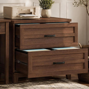 2 Drawer Farmhouse Lateral File Cabinet , Deep Filing Drawers Fit Legal Letter & A4 Hanging Files, Wide Storage