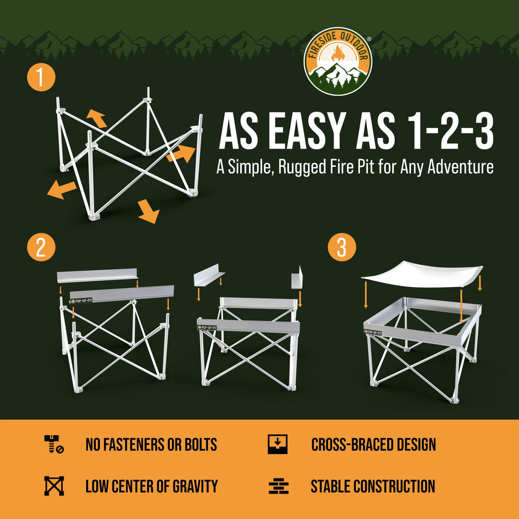 Portable Fire Pit for Camping, Portable Fire Pit Grill for Backyard, Outdoor Firepit with Heat Protect, Camping