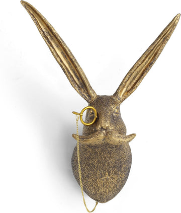 Gold Animal Head Wall Decor Wall Sculpture Home Decor Statue Office Bedroom Modern Decor for Men Women Rabbit