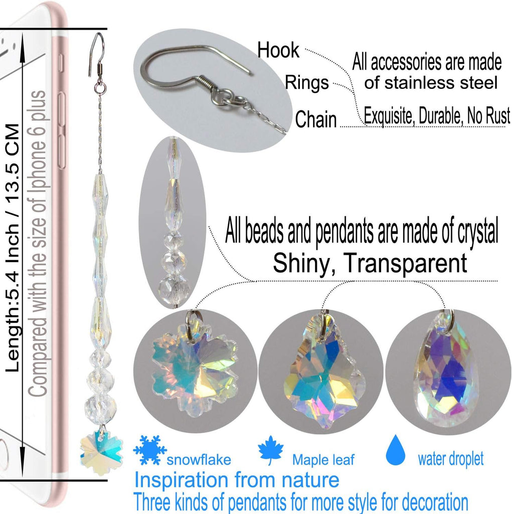 Chandelier Crystal Ornaments Hanging Crystal Pendant Beads Garland for Christmas,Wedding,Home Decoration -6Pcs