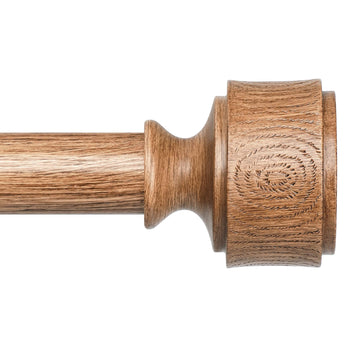 Wood Curtain Rod 36-122 Inch, Boho Wooden Curtain Rods for Windows