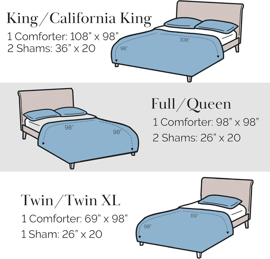 Southshore Fine Living, Inc. 3-Piece Full/Queen Comforter Set with 2 Pillow Shams, Premium Bedding Set