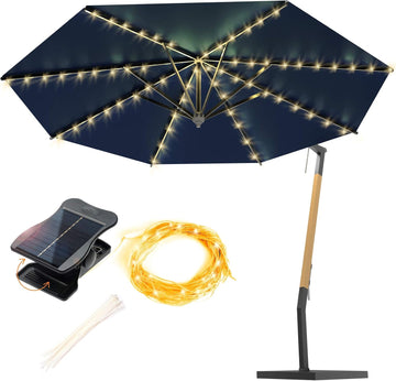 Solar Umbrella Lights Outdoor, Waterproof Solar Powered Patio Umbrella Lights Cordless 8 Modes LED Umbrella Patio
