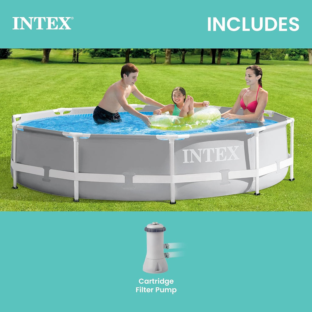 Prism Frame 10ft x 30in Round Above Ground Swimming Pool Set w/Pump | 26701EH - 330 GPH Cartridge Filter Pump
