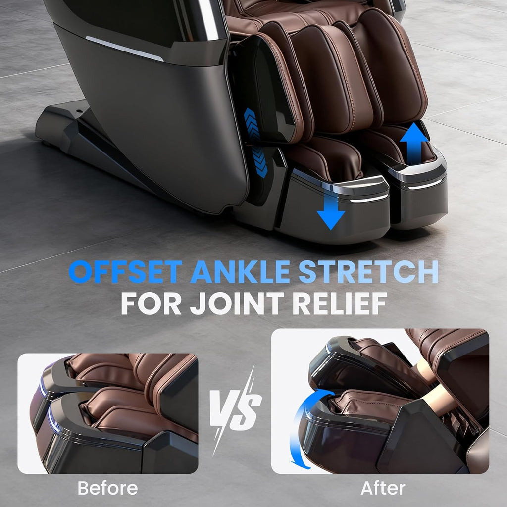 4D Massage Chair Full Body with Space Walk & Ankle Stretch, 2026 Zero Gravity 55" SL-Track Shiatsu Massage Chair