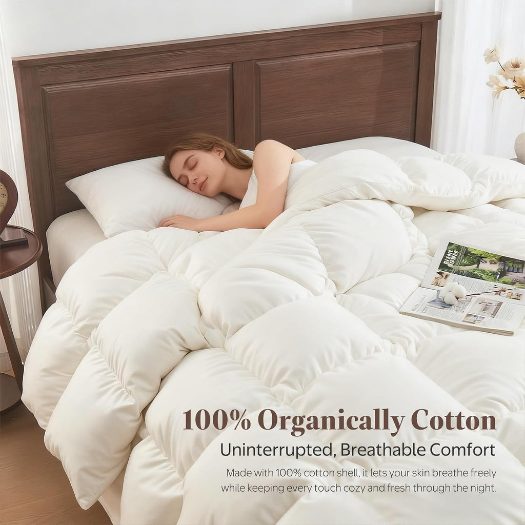 Goose Feather Down Comforter Full, All Season Duvet Insert