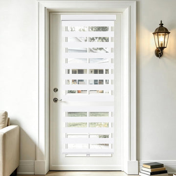 Cordless Zebra Blinds for Window & French Door, Free-Stop Roller Window Shades with Valance, 23" W x 90" H, Light