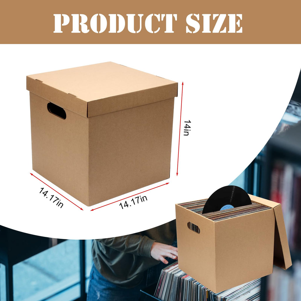 5 Pcs 12'' Vinyl Record Storage Box Record Album Storage Crate