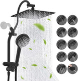 CUPC Certified All Metal 10" Rainfall Showerhead Combo, High Pressure Shower Head with 10-Spray Mode Handheld