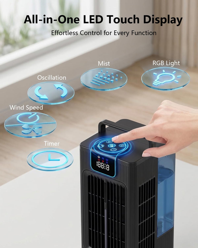 Portable Air Conditioner, 4-in-1 Personal Mini Air Conditioner Cooling Fan
