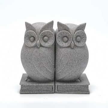 Bookends Sculptural Bookends with Rectangular Base Unique Bookend Holder for Readers, Bookshelf, Desk, Gray