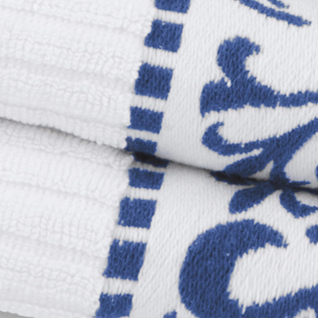 6-Piece Cotton Towel Set, Decorative Greek Pattern, Home Essentials, Absorbent Towels, Bathroom Decor, Spa, Resort