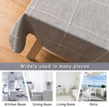 Solid Embroidery Lattice Tablecloth Cotton Linen Dust-Proof Checkered Table Cover Dinning Tabletop D