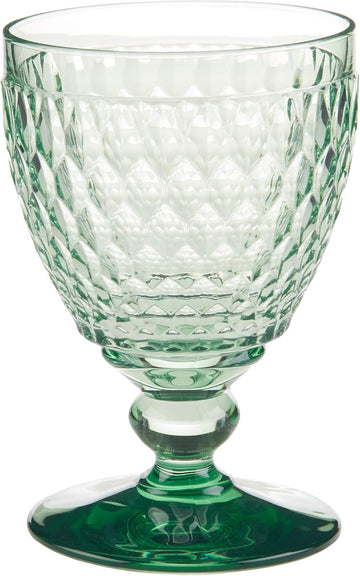 Boston Green Crystal Goblets, Set of 4