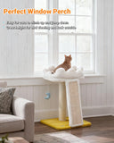 Cat Tree, Cloud Cat Tower with Soft Bed, Cat Scratching Post & Pad with Larger Perch for Window Viewing