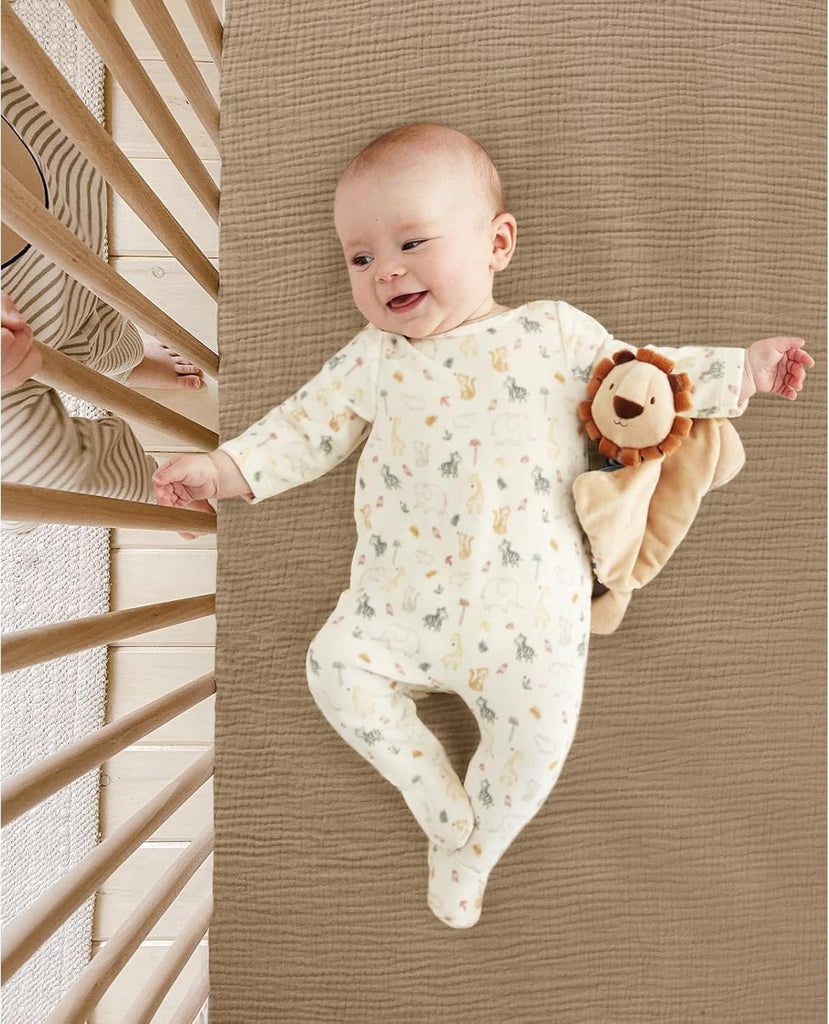 Muslin Crib Sheets for Baby: Fitted for Standard Crib Mattress | Soft Cotton for Baby's Cozy Sleep - Breathable Keeps