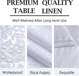 Heavy Duty Fabric Tablecloth with White Lace-Waterproof/Wrinkle Free/Stain Resistant/Oil Proof-for D