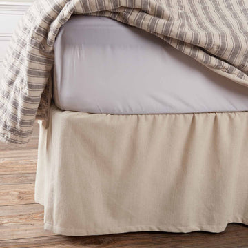 Market Place Natural Bed Skirt, 16" Drop, Beige Cream Dust Ruffle Farmhouse Bedding
