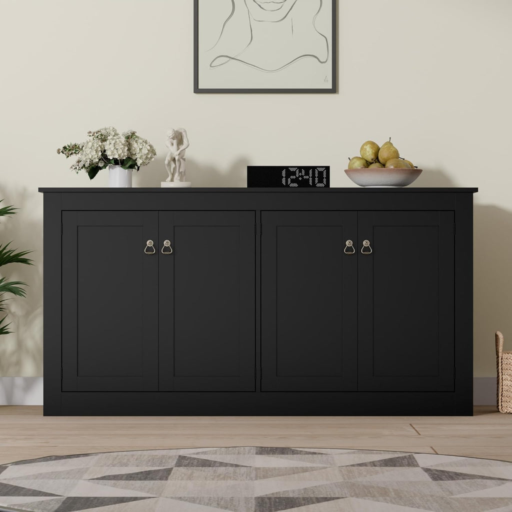 Buffet Cabinet with Storage - Kitchen Storage Cabinet Wood Console Table Coffee Bar Accent Cabinets for Living Room