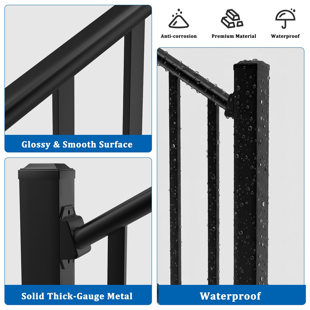 Modular Stair Railing Kit, 36 in x 4 ft, 2 Post, 1 Panel