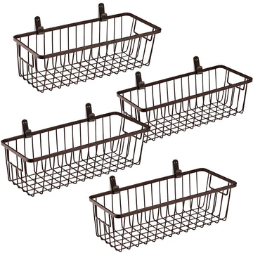Metal Wire Basket with Handle, Wall Hanging Basket, Small 4 Pack