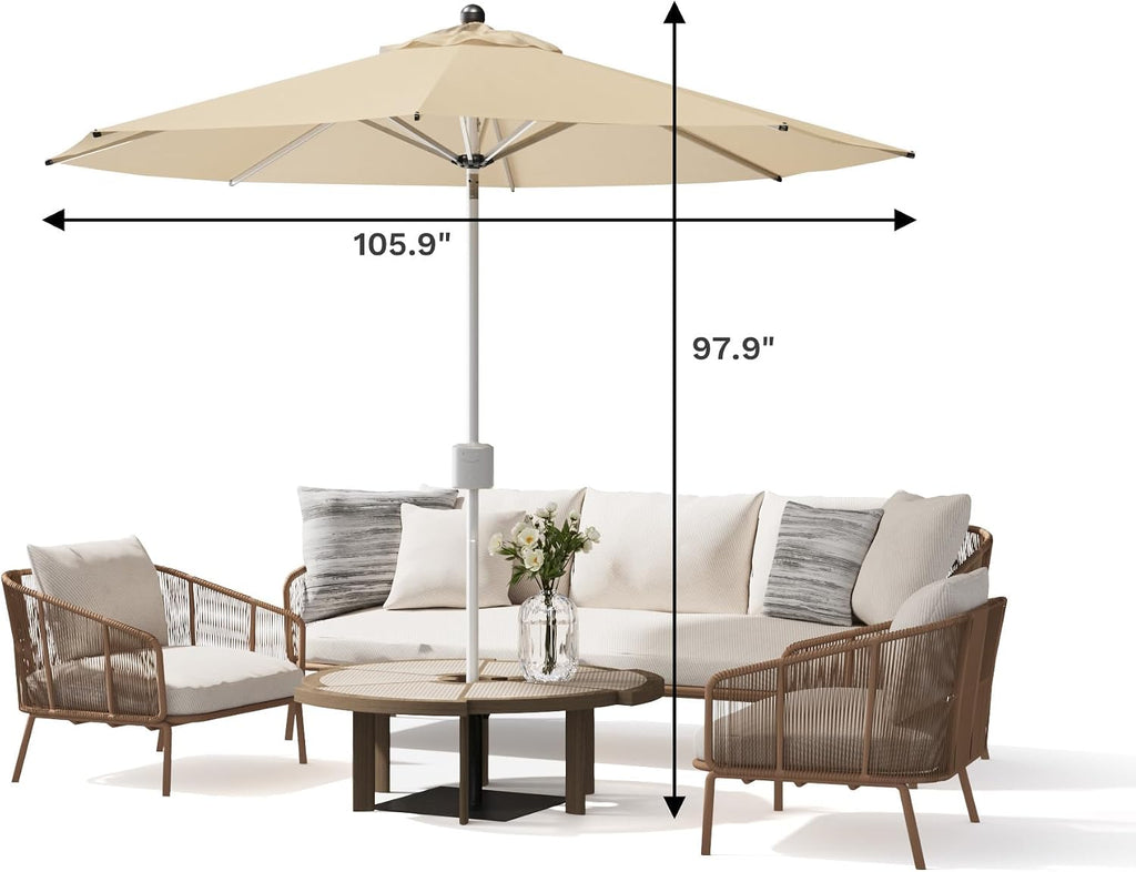 9 FT Motorized Patio Umbrella, Remote Outdoor Umbrella with Heavy Duty Aluminum Frame
